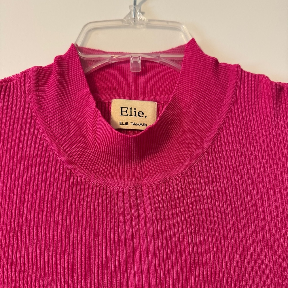 Elie Tahari Fuchsia Mock Neck Top
